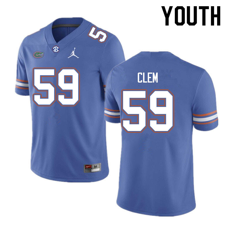 Youth #59 Hayden Clem Florida Gators College Football Jerseys Sale-Royal - Click Image to Close